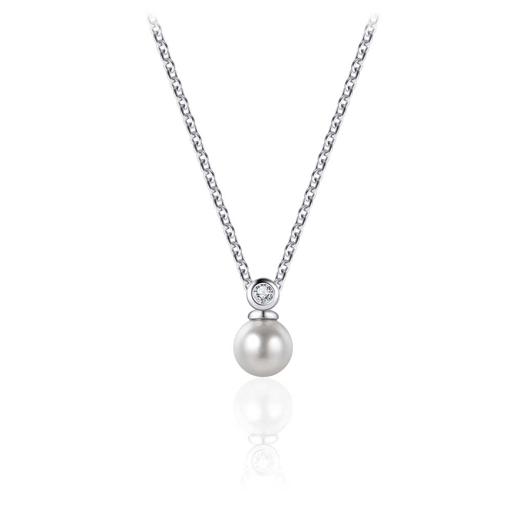 119223-2R45-144 | Collier 119223 | N1059 925 Silber rhodiniert Perle-Imitation weiß / s.Zirkonia 