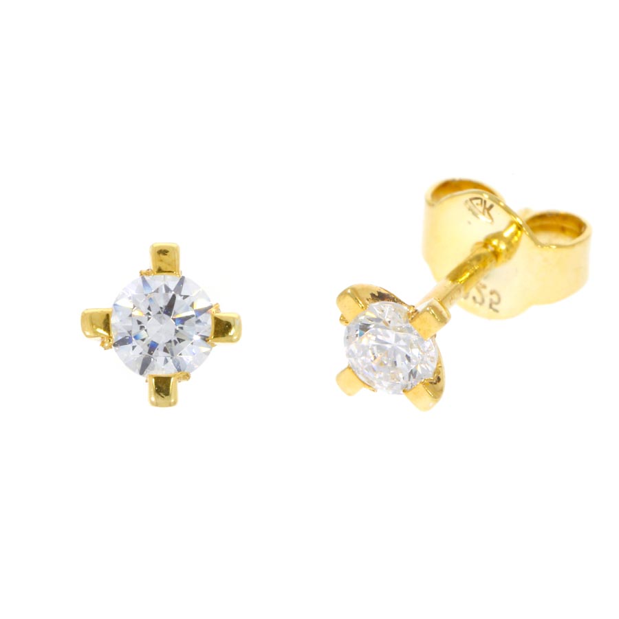 012312-5134-001 | Ohrstecker 012312 585 Gelbgold<br> Brillant 0,300 ct H-SI ∅ 3.4mm<br>100% Made in Germany  
