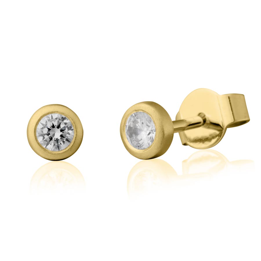 012313-5130-001 | Ohrstecker 012313 585 Gelbgold<br> Brillant 0,200 ct H-SI ∅ 3mm<br>100% Made in Germany  